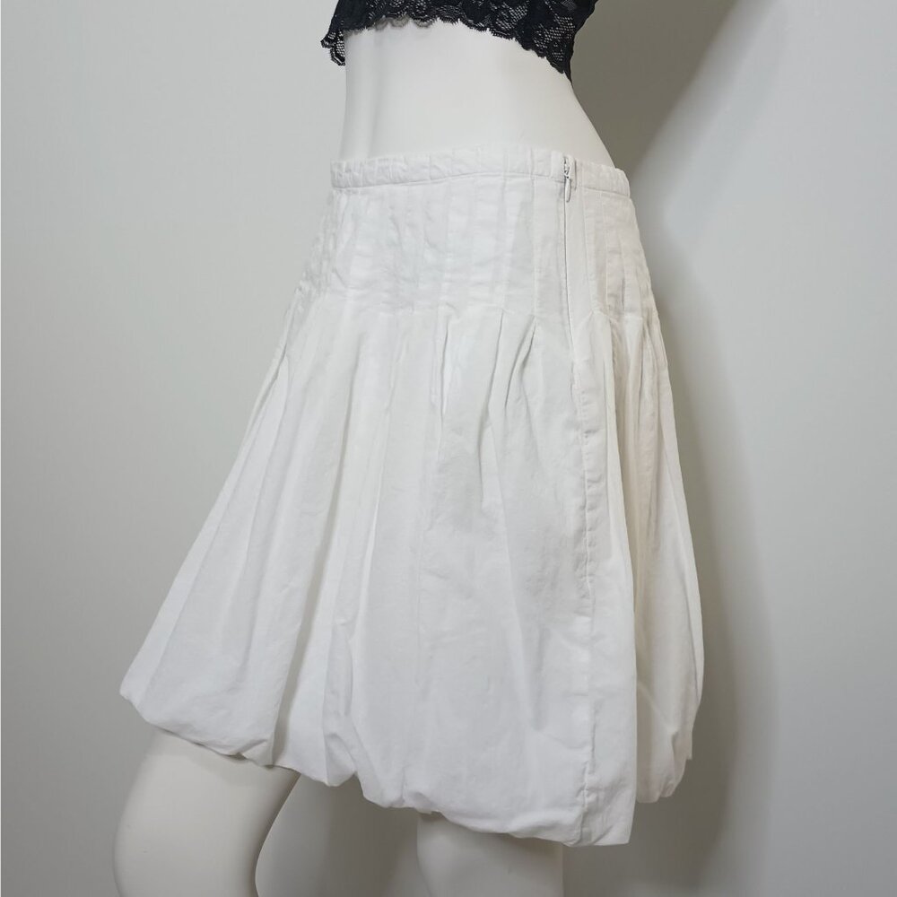 Sele White Bubble Skirt Size M A Line Pleated Zip - Picture 5 of 9